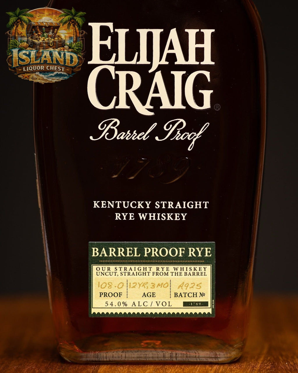 Elijah Craig Barrel Proof Rye Whiskey – 54% ABV (108.0 Proof)