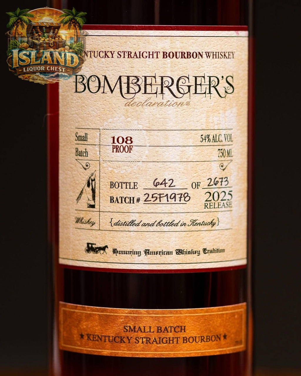 Bomberger’s Declaration 2025 Release – 54% ABV (108 Proof)