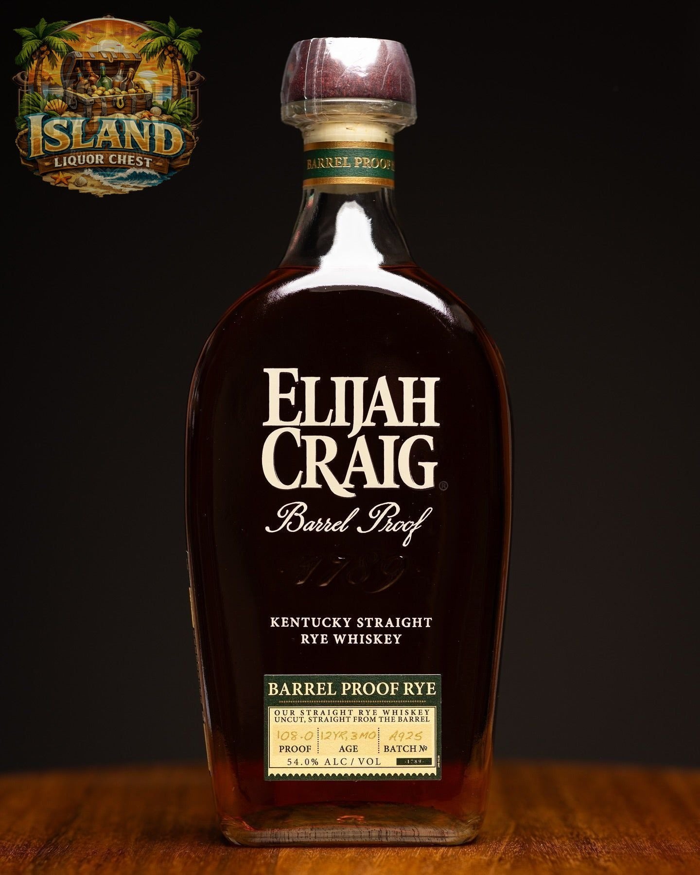 Elijah Craig Barrel Proof Rye Whiskey – 54% ABV (108.0 Proof)