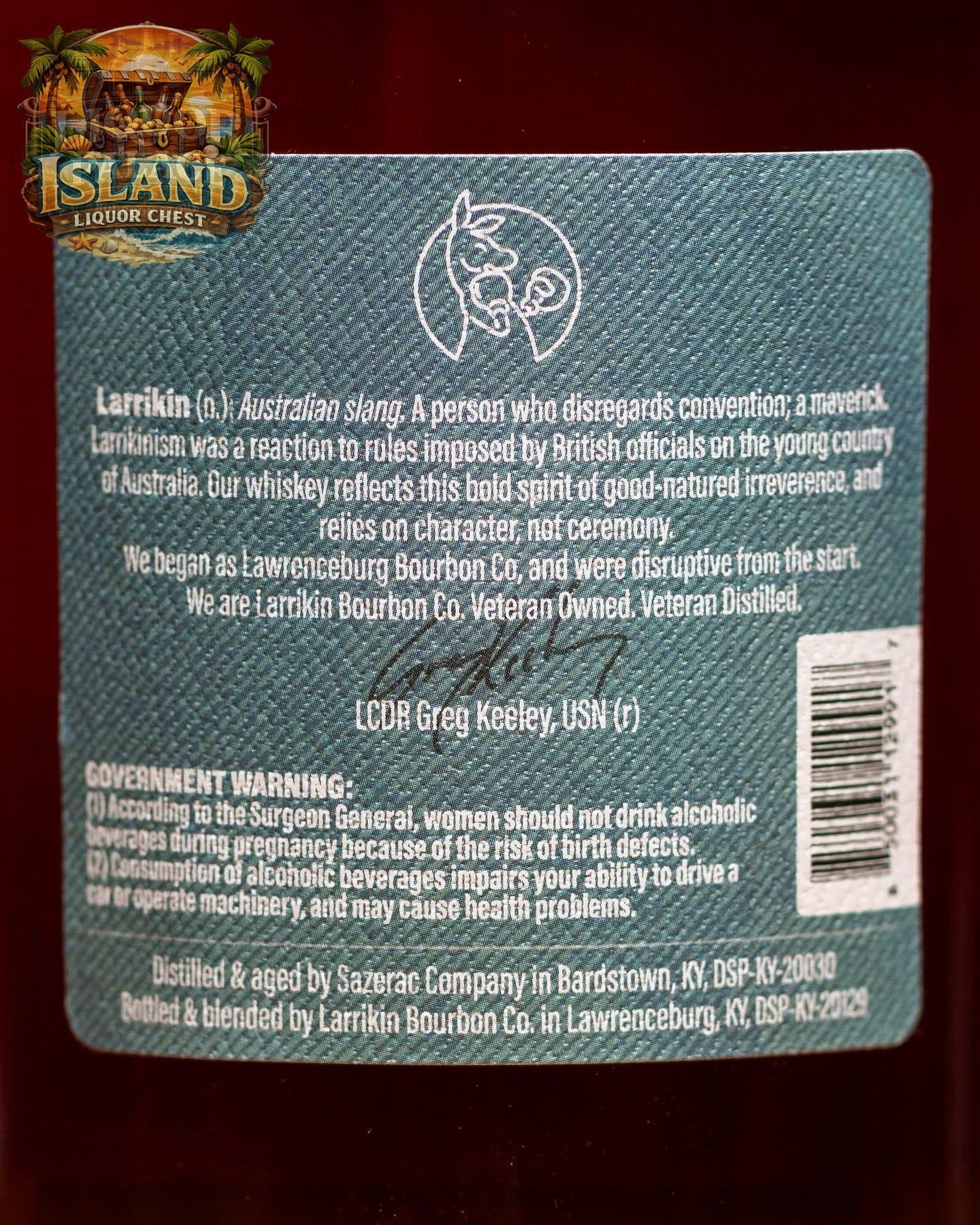 Larrikin Bottled-In-Bond – 50% ABV (100 Proof)